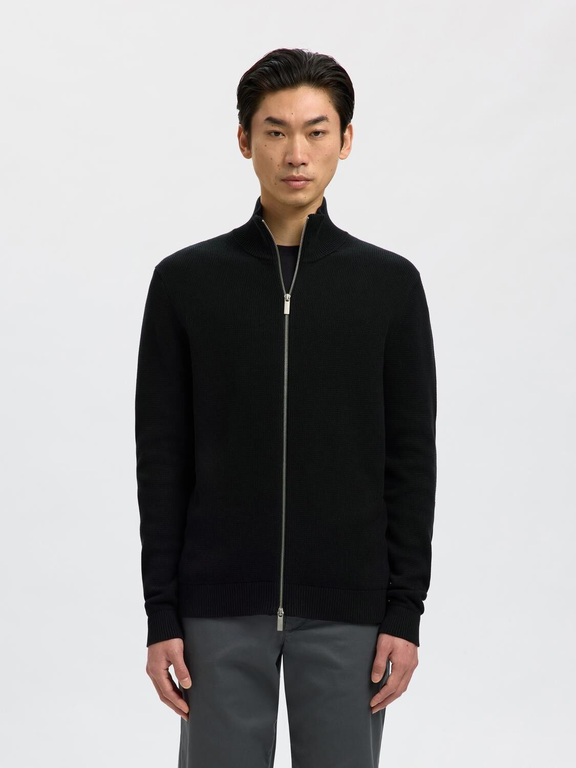 Slmdane Ls Knit Structure Full Zip Noos