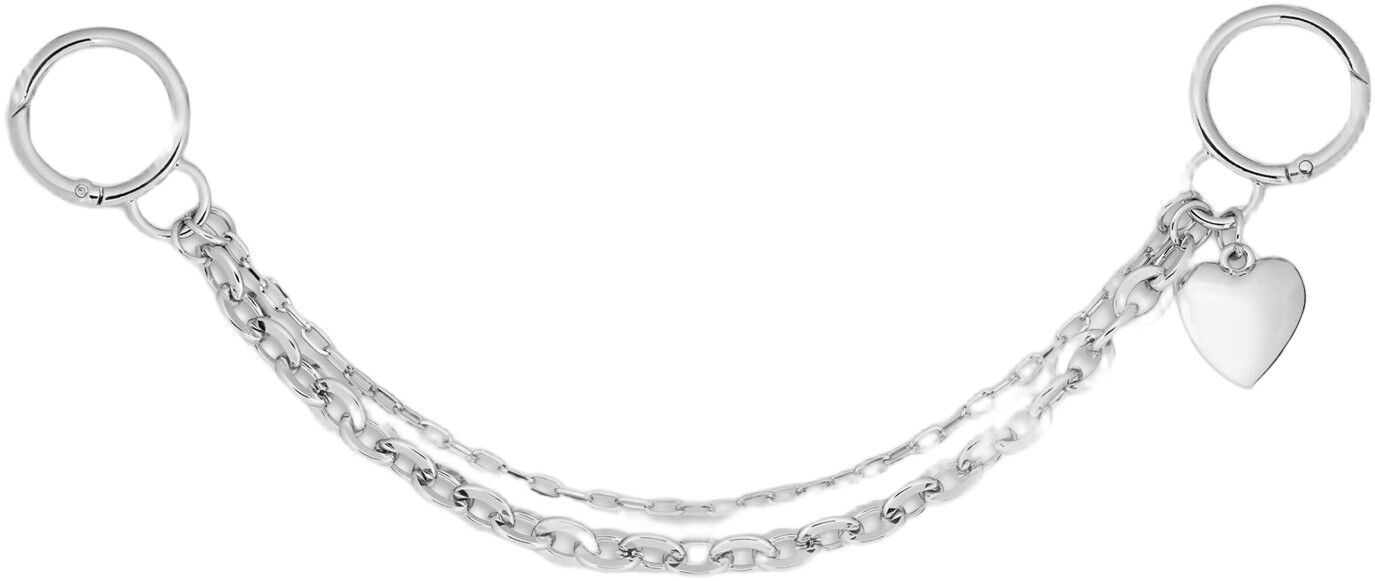 Chain w. Plain Heart Bag Charm