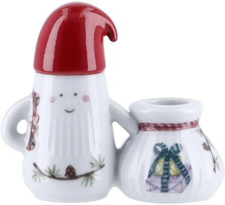 Hammersh&oslash;i Christmas Nissefar lysestage H8. 5 hvid m. deko