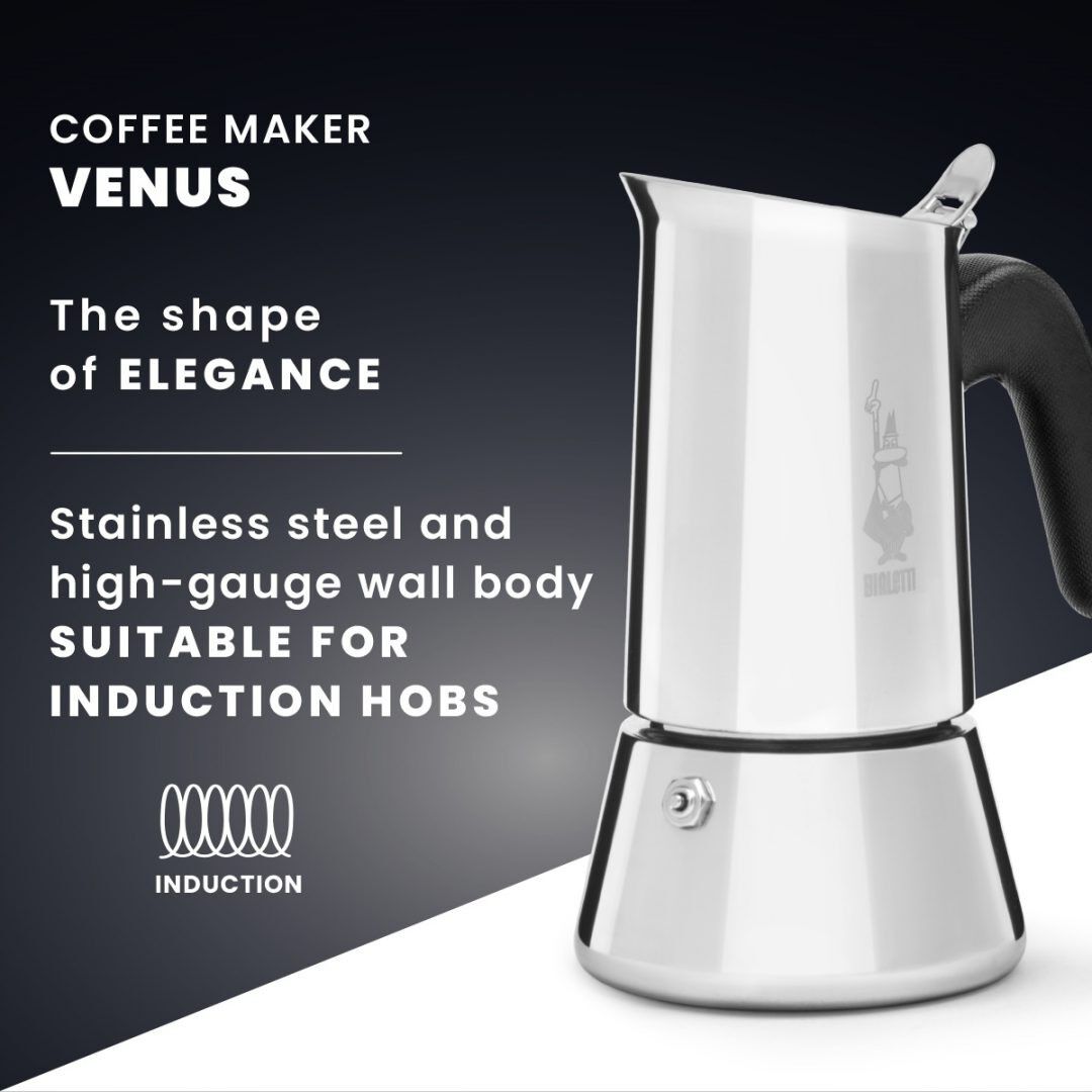 Espressokande Venus, 4 kop St&aring;l Bialetti