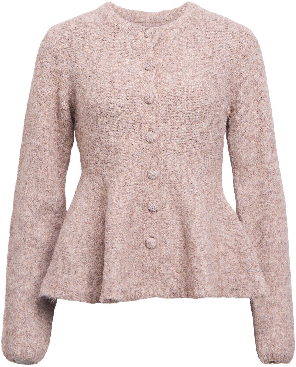 OBJSAGGIA RE LS PEPLUM KNIT CARDIGA