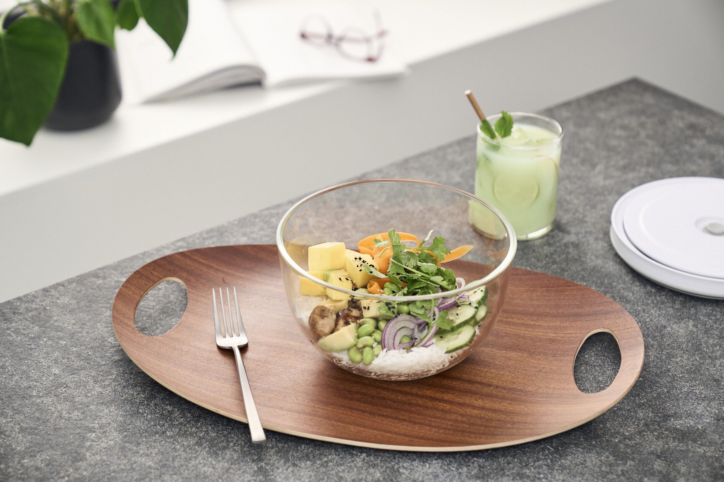 Fresh & Save BOWLS Vakuumsk&aring;l M / 19 cm, Glas, Gennemsigtig