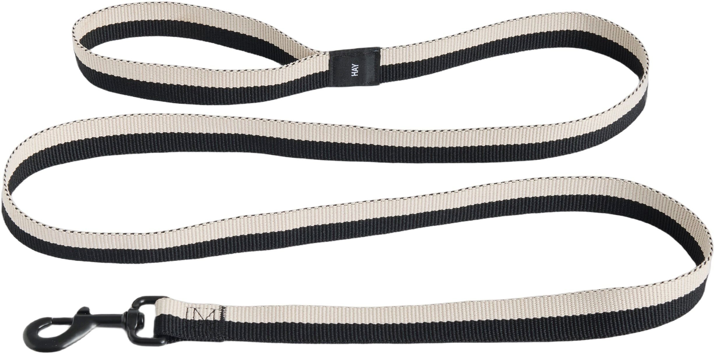 HAY Dogs Leash-Flat M/L-Black, whit