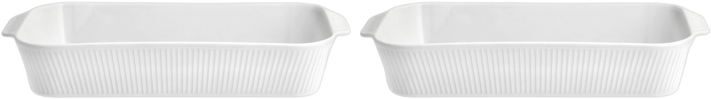 Fatsett dypt Pliss&eacute; 35 x 19 x 6 cm 2 stk. Hvit