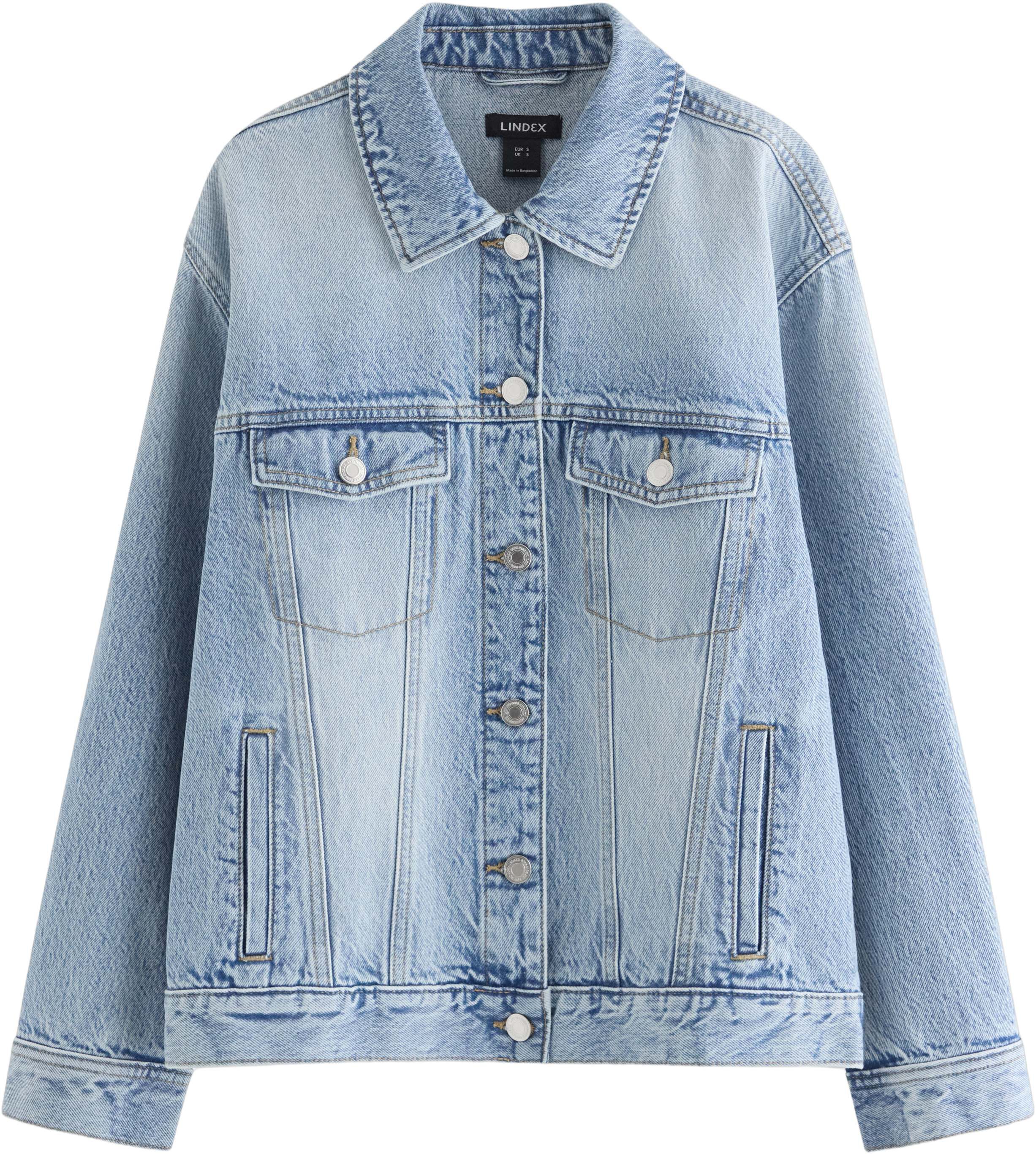 Klassisk denimjacka med ljus tv&auml;tt.