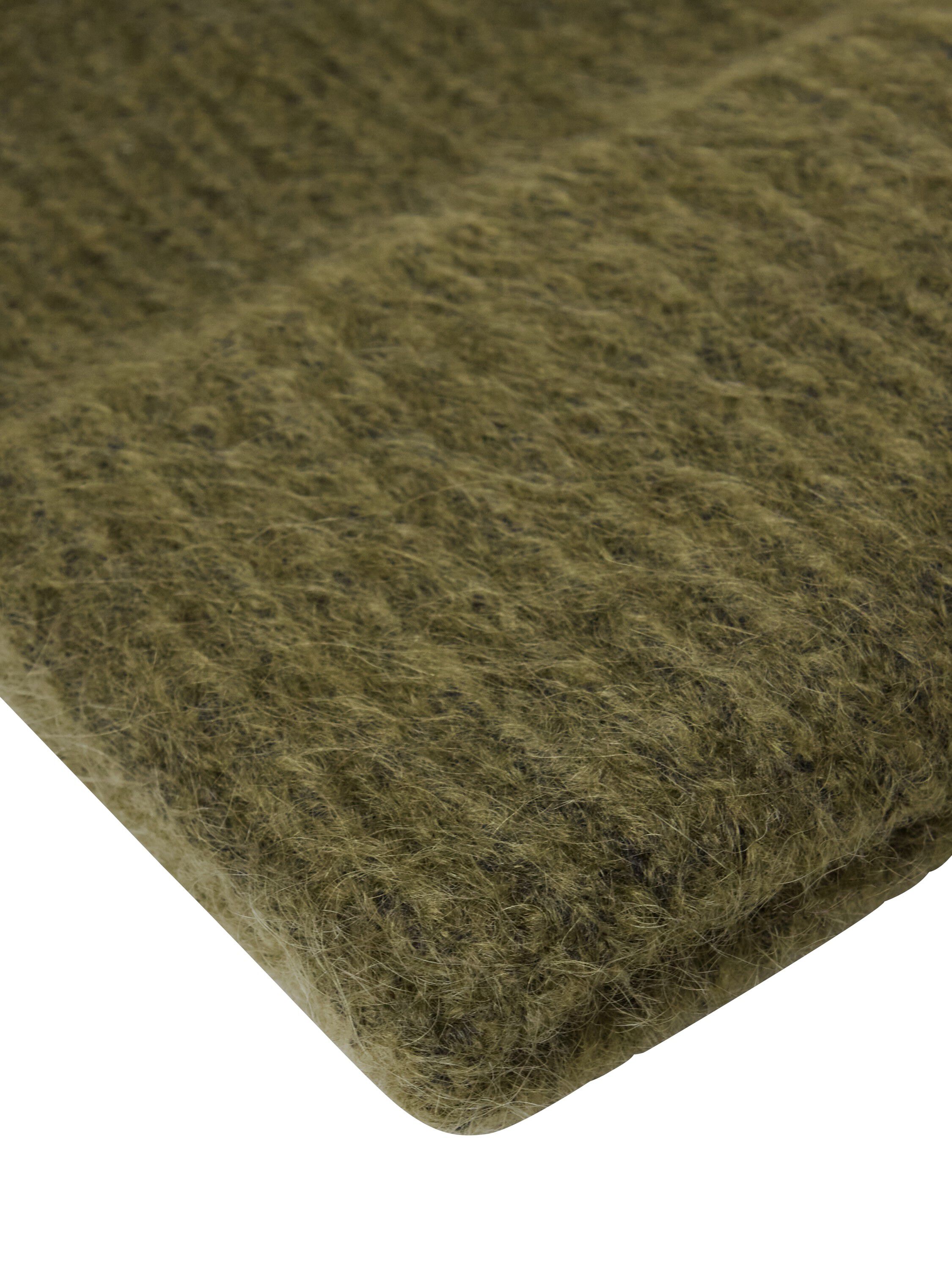 Rib-knit beanie with a folded brim.