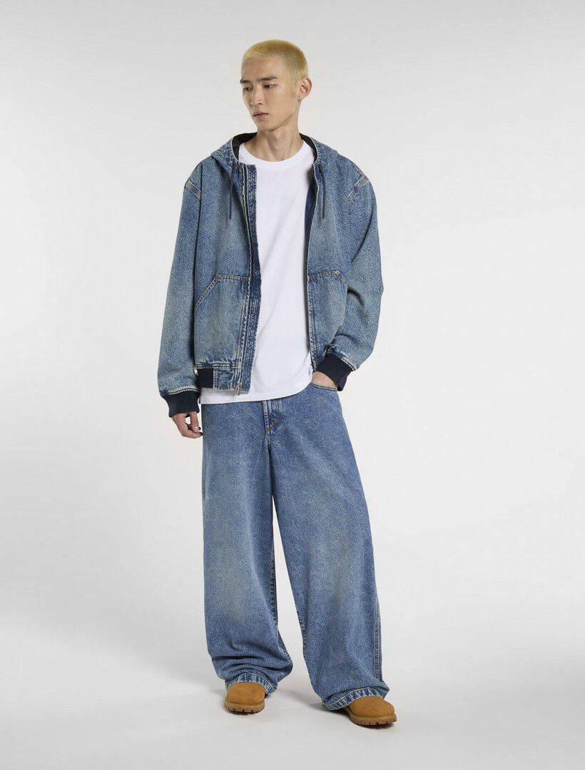 LOOSE WAVE DENIM RINSED BLUE W/ FAD