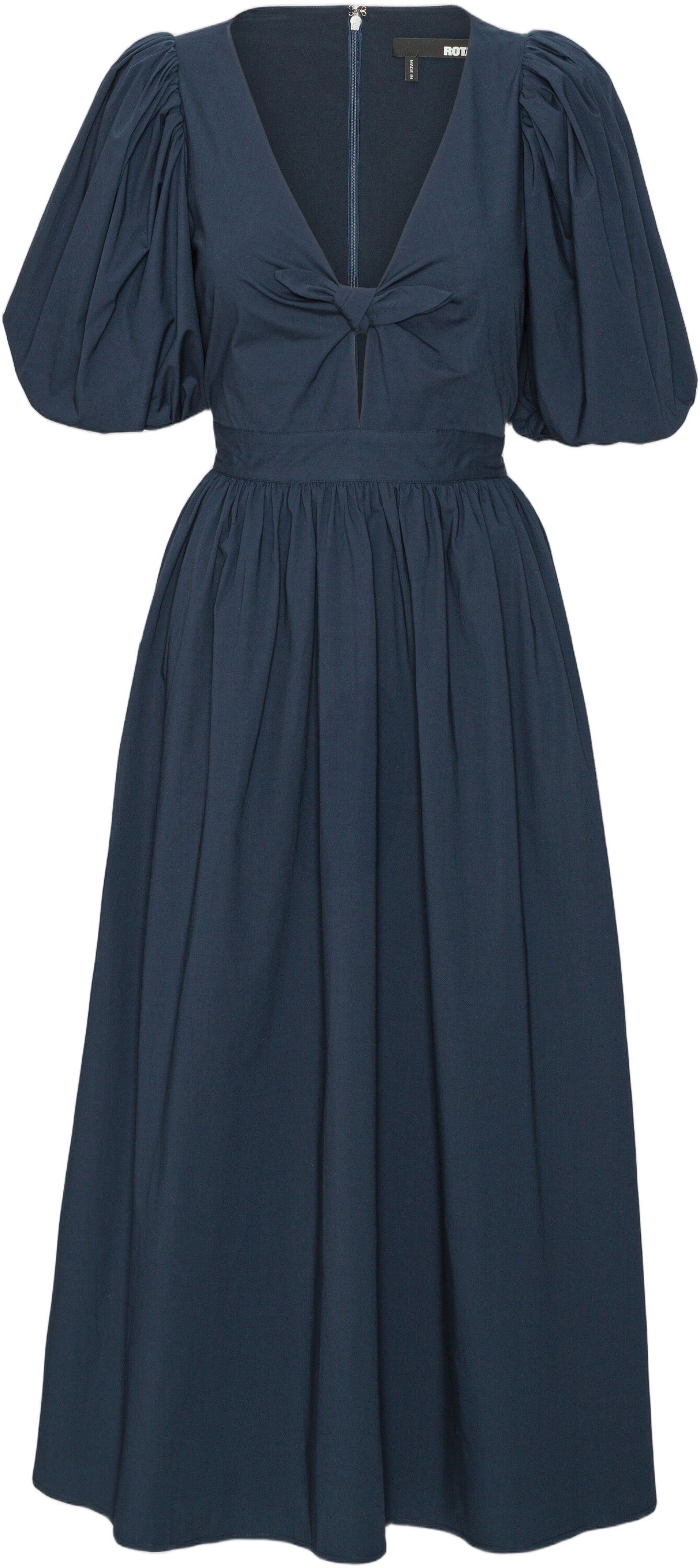 PUFF SLEEVE MIDI DRESS