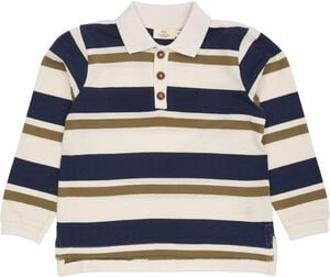 STRIPED PIQUE POLO W. LS