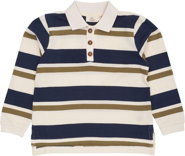 STRIPED PIQUE POLO W. LS