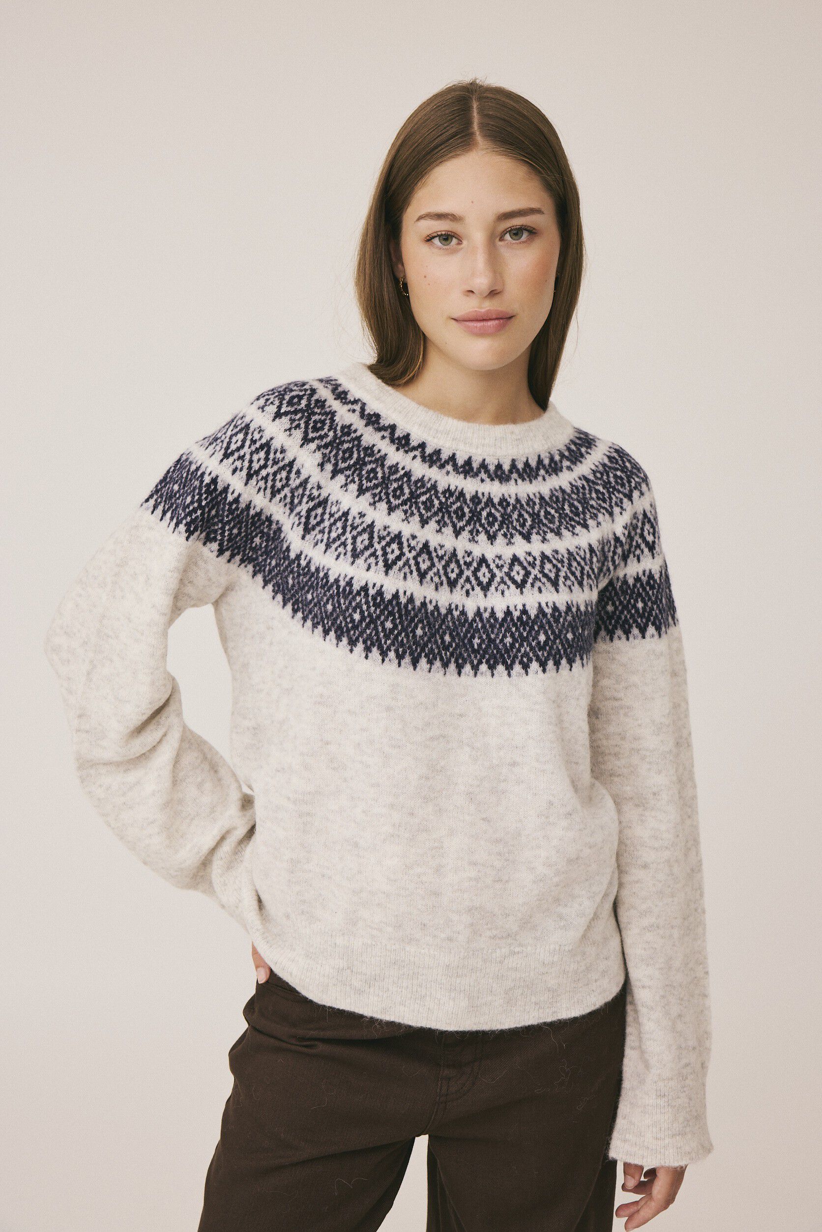 Cindi 9 Striksweater - Alpakamix RWS