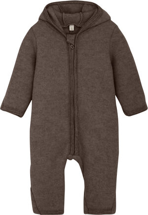 Pram Suit Ears Wool Fleece S