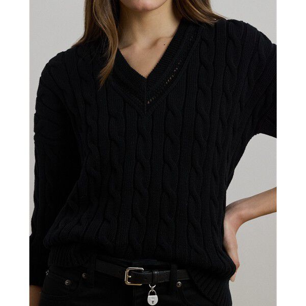 Cable-and-Pointelle-Knit Cricket Sweater