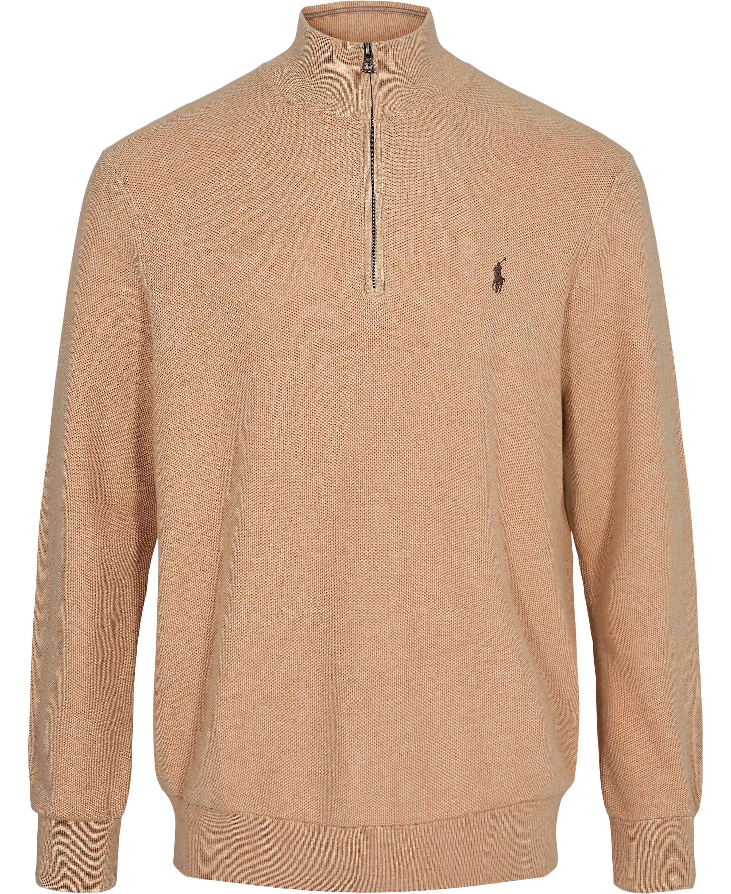 Mesh-Knit Cotton Quarter-Zip Sweater