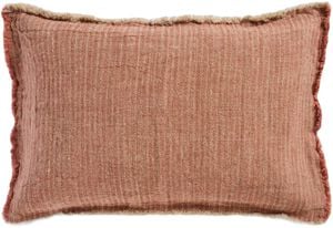 Pude natur/malva vævede striber, 4 sider