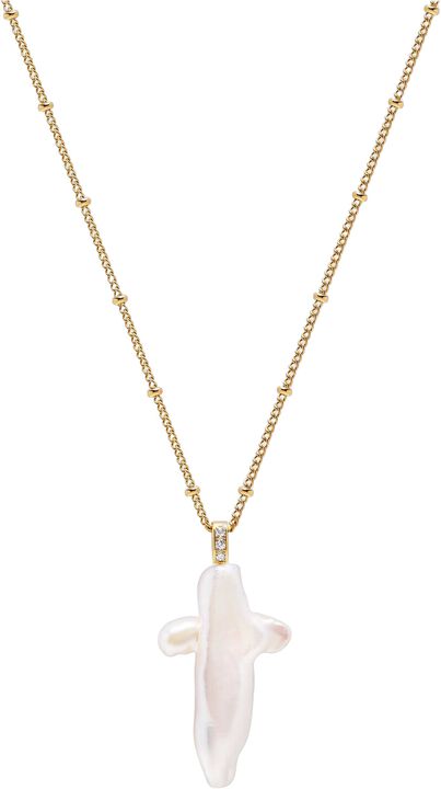Pearl Cross Chain Necklace