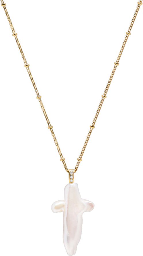 Pearl Cross Chain Necklace