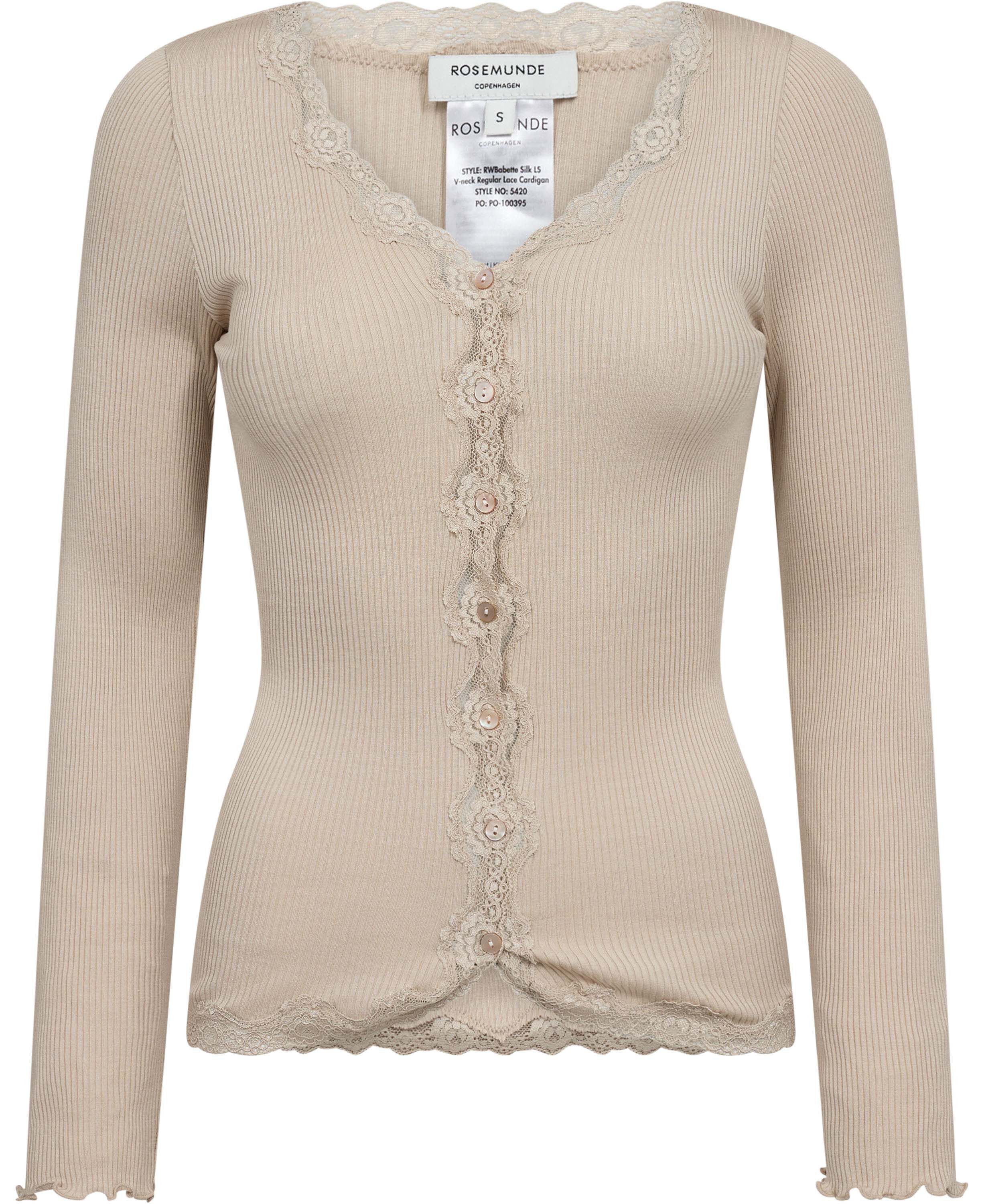RWBabette Silk LS V-neck Lace Cardigan