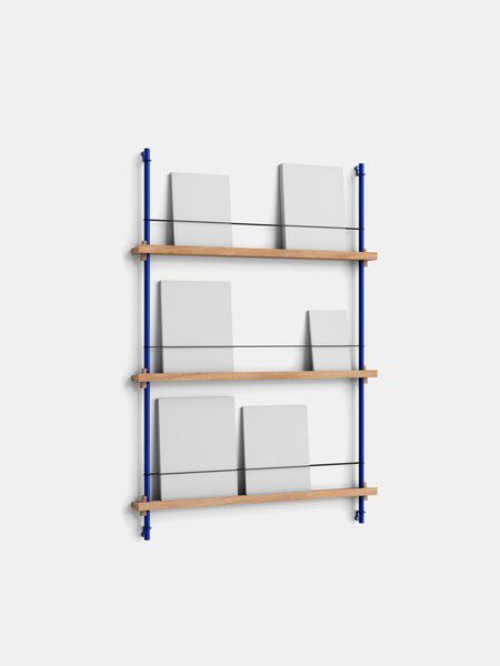 Box set, Magazine Shelving MS.115. 1, Oak shelves, Deep Blue
