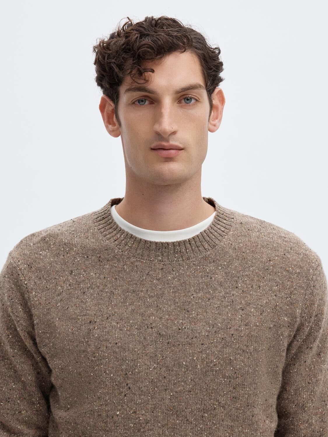 Slmneil Ls Knit Reg Neps Crew Neck