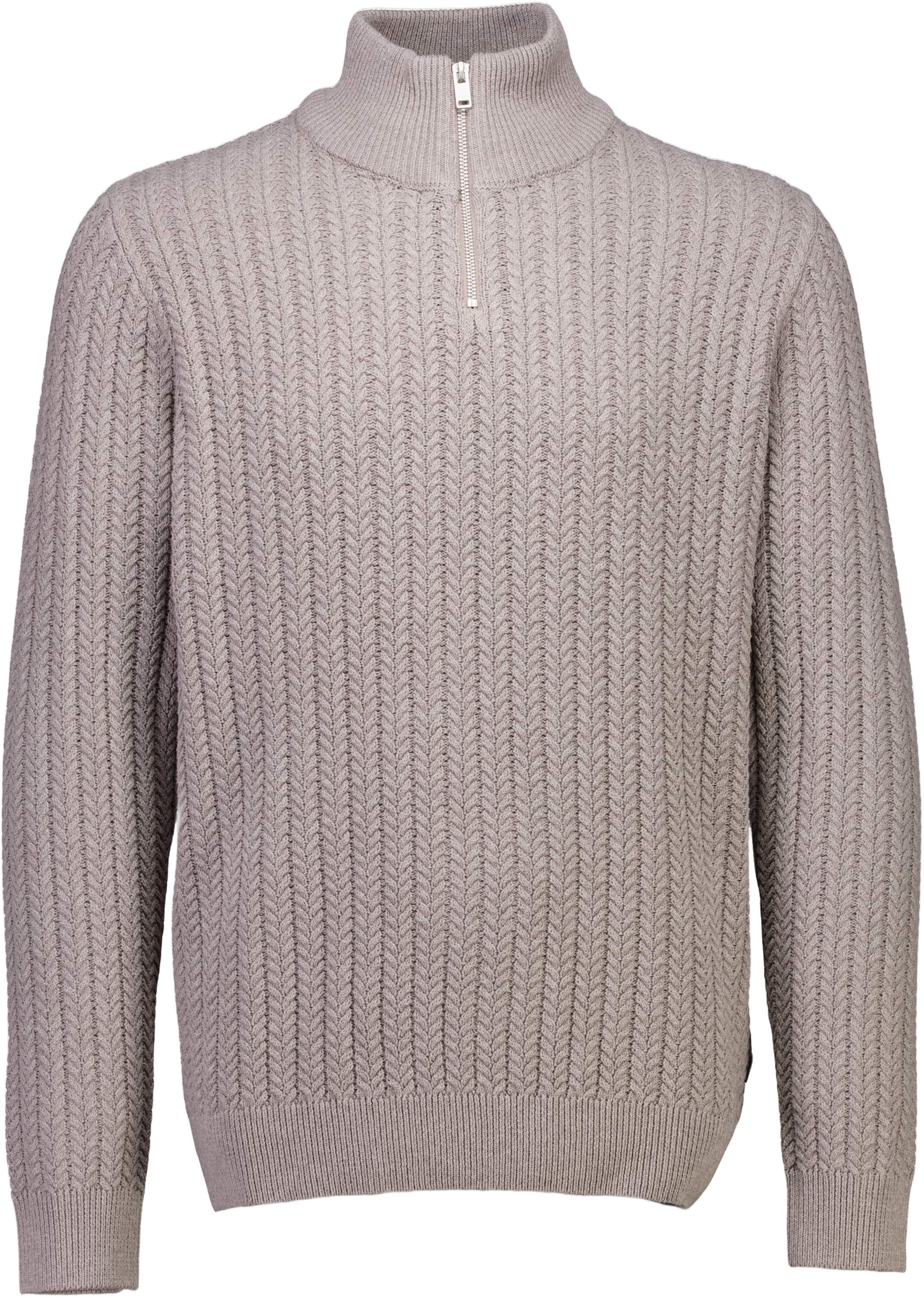 Recycle cabel knit half zip