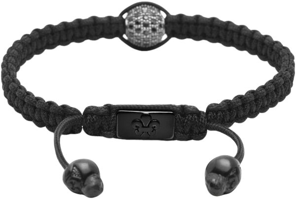 Men's Black String Bracelet with Black CZ Bead