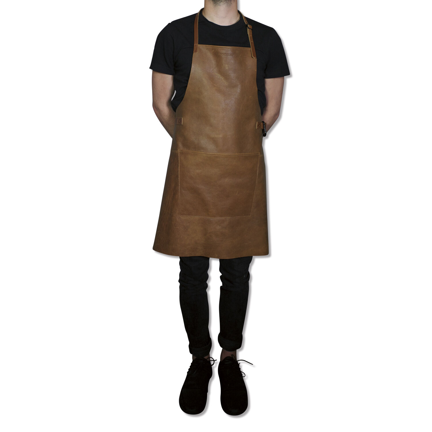 L&aelig;derforkl&aelig;de BBQ Style Apron Vintage Camel
