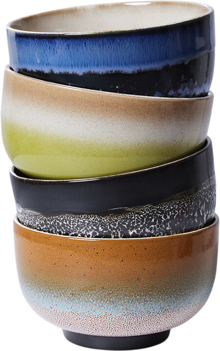 70s ceramics noodle bowls groovy set of 4