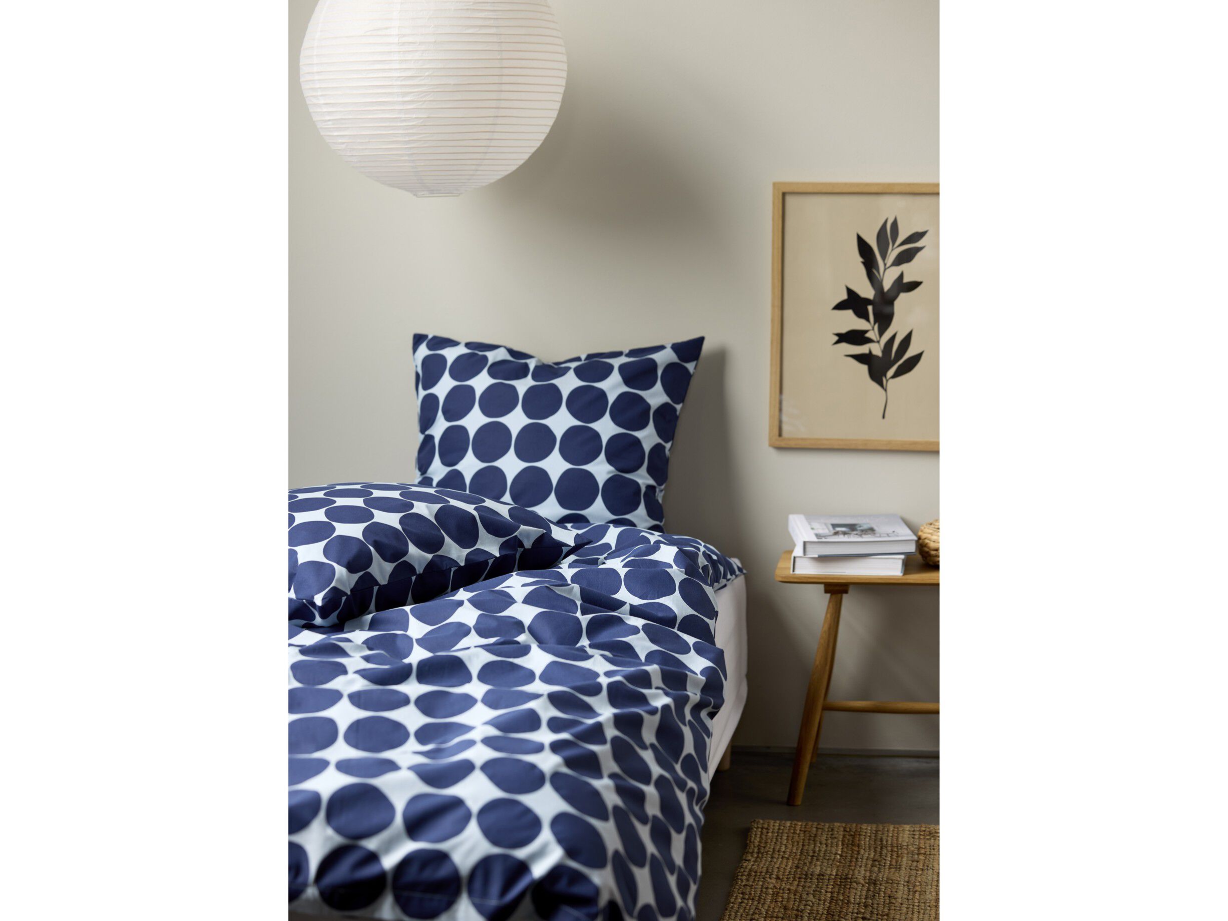 Sengesett 140 x 220 cm Bubbles Linen blue 100% Bomull