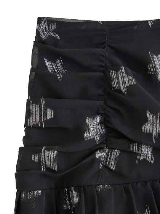 Lett skjørt i chiffong med stjerner