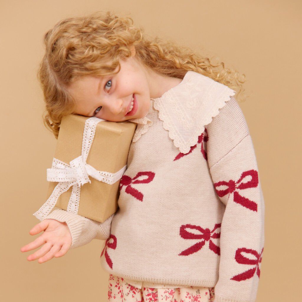 Jacquard Pullover Bow