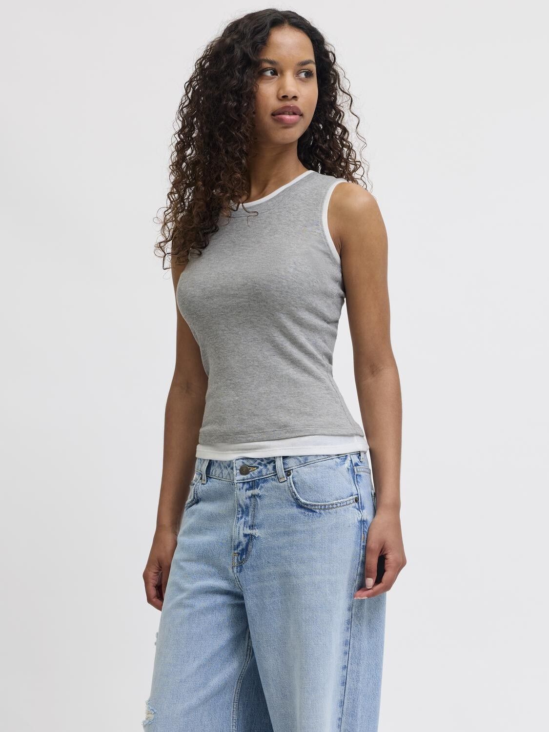 Jxhenna Str Sl Contrast Top Jrs