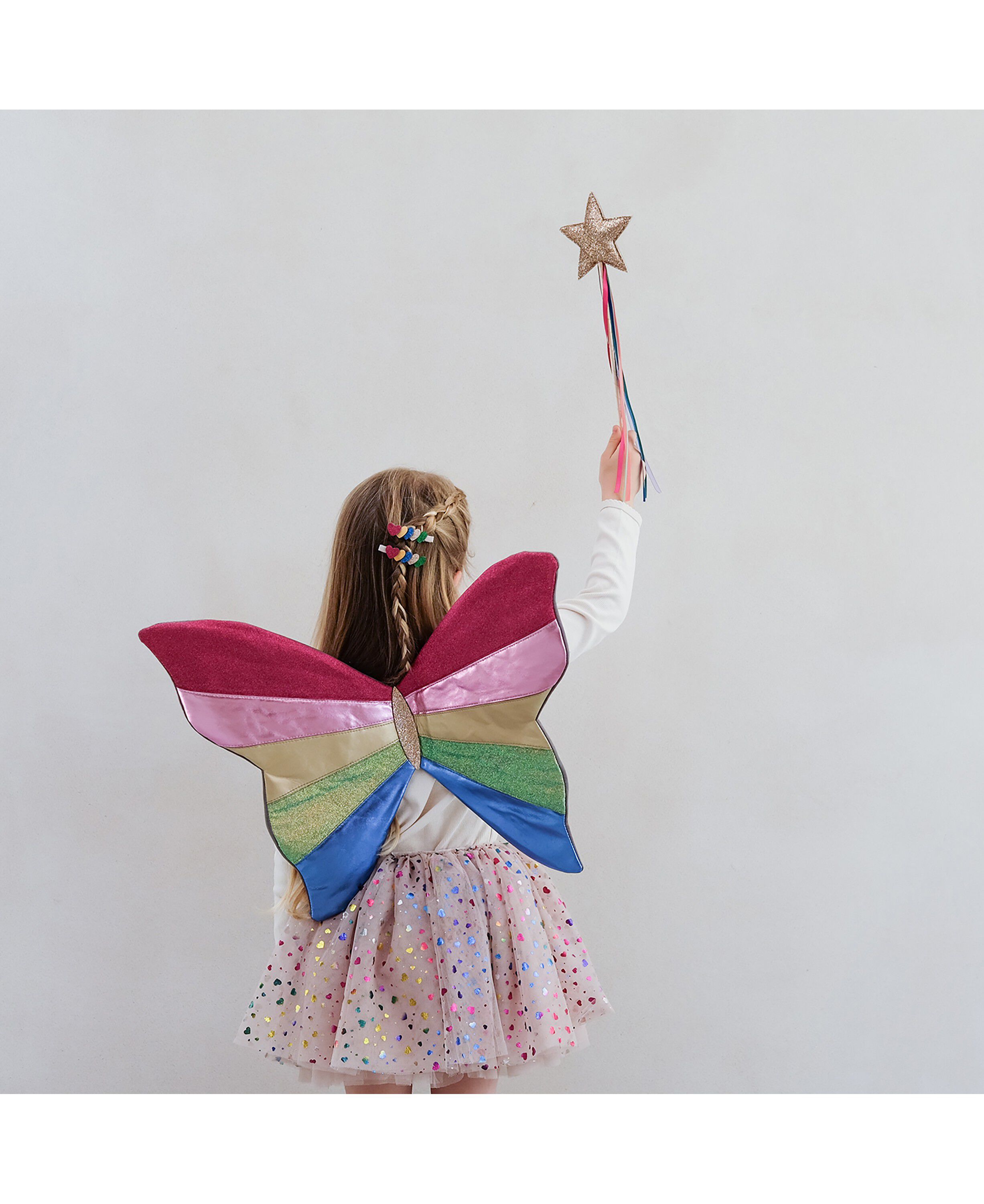 Mimi & Lula - Tylsk&oslash;rt - Beige Rainbow Hearts