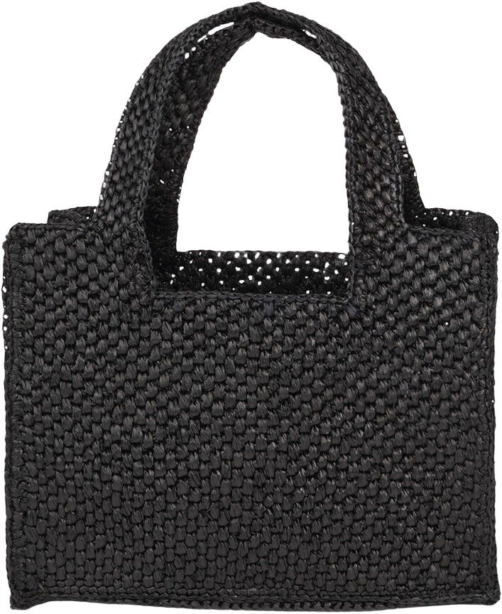 RIVABELLA - MEDIUM - WOVEN HANDBAG WITH LEATHER HANDLE