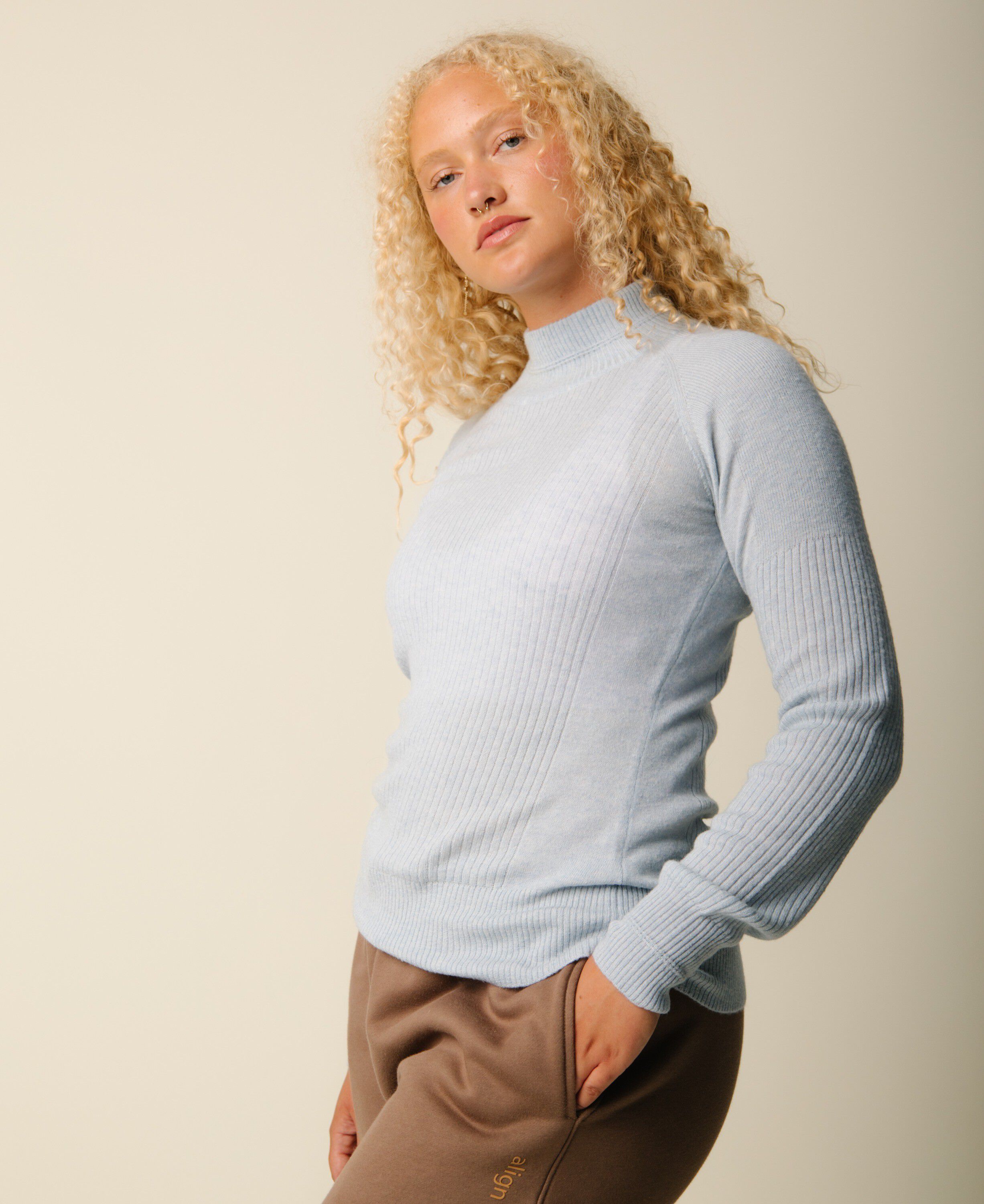 Vilda turtleneck cashmere blend sweater - Clear