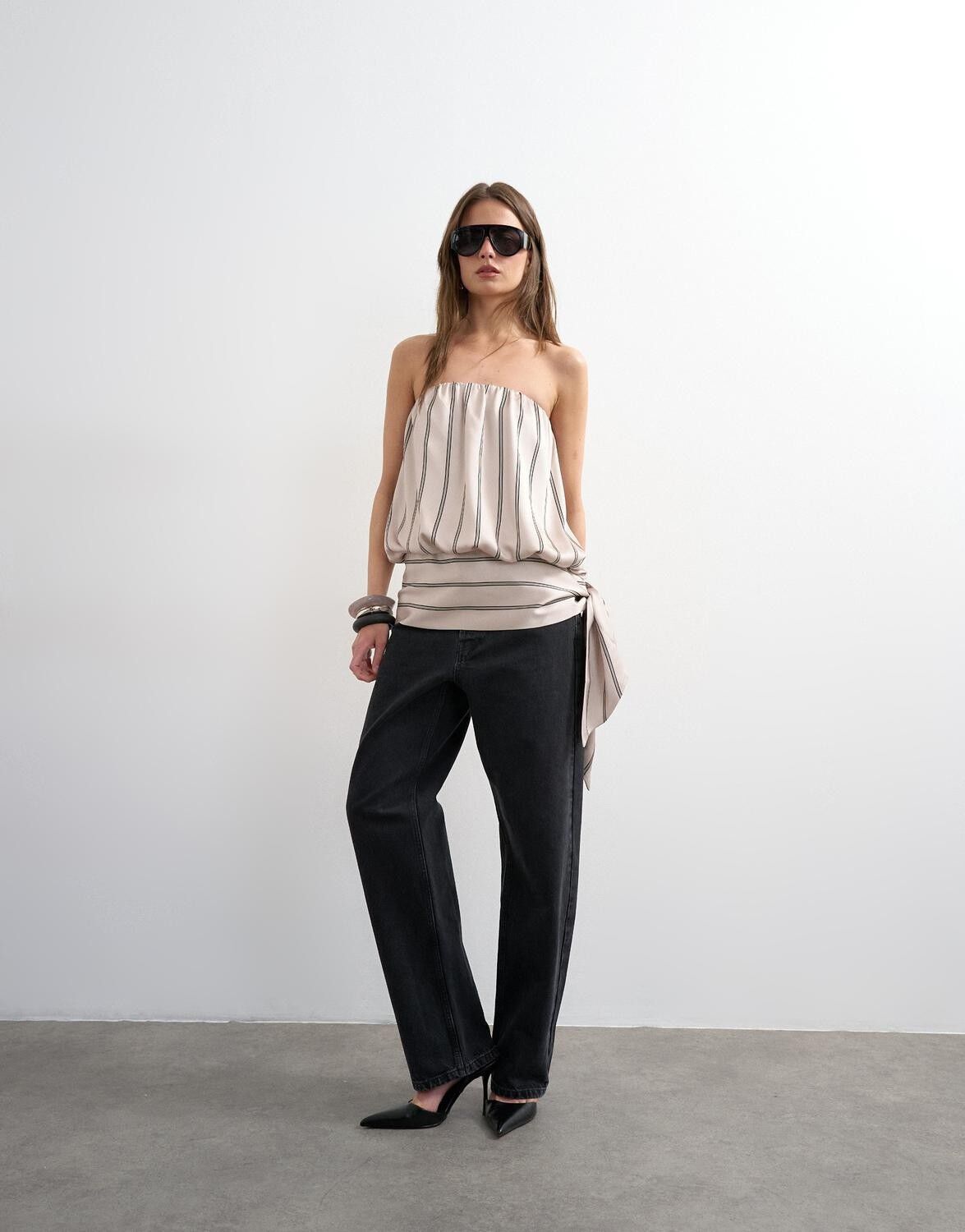 Tsnicole Bandeau Bubble Stripe Top Wvn