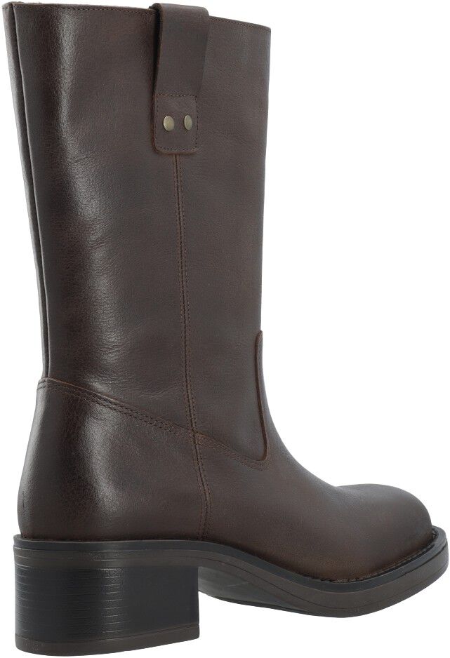 BIAMARY Mid Pull On Boot Pull Up Leather