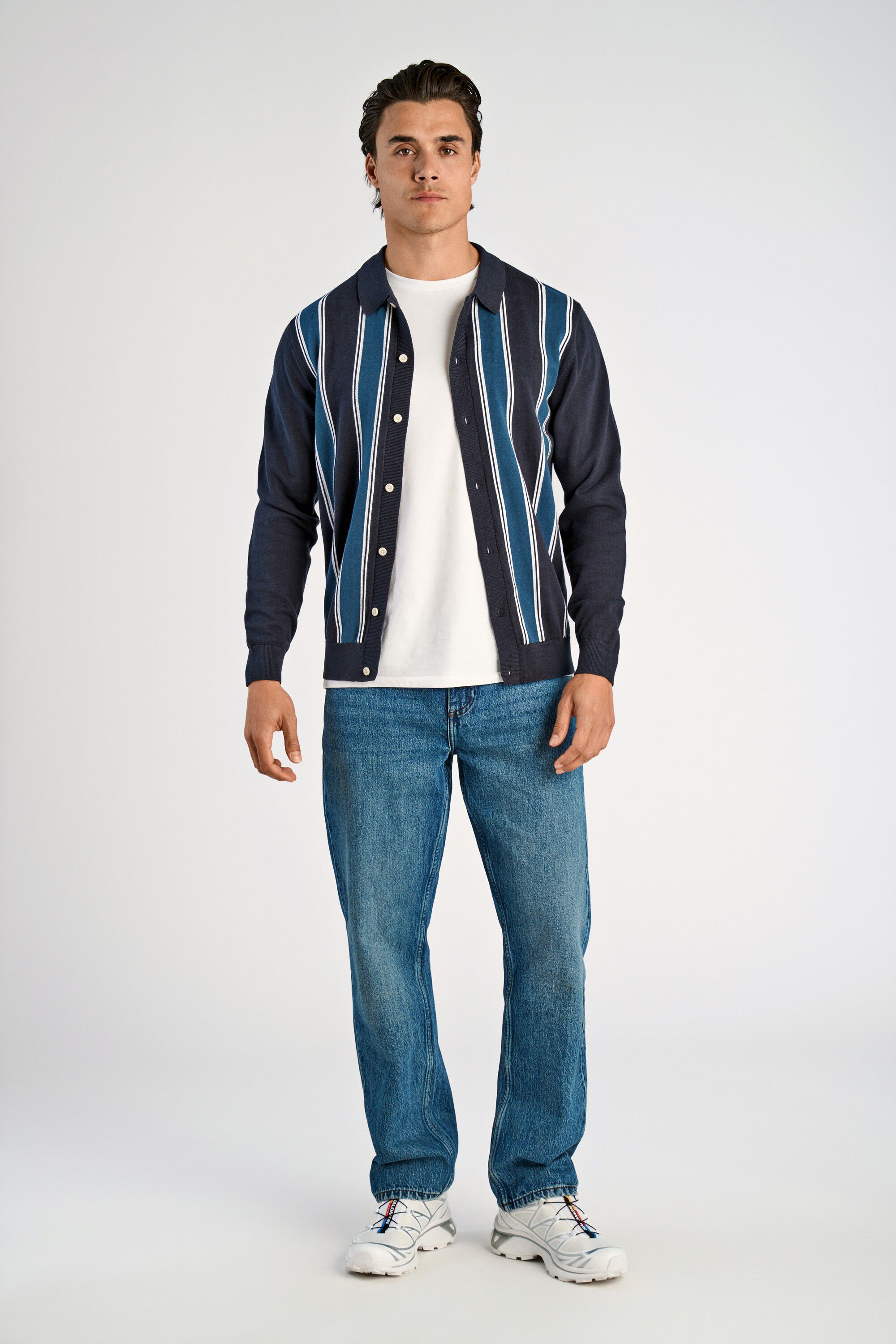 Knitted polo cardigan L/S