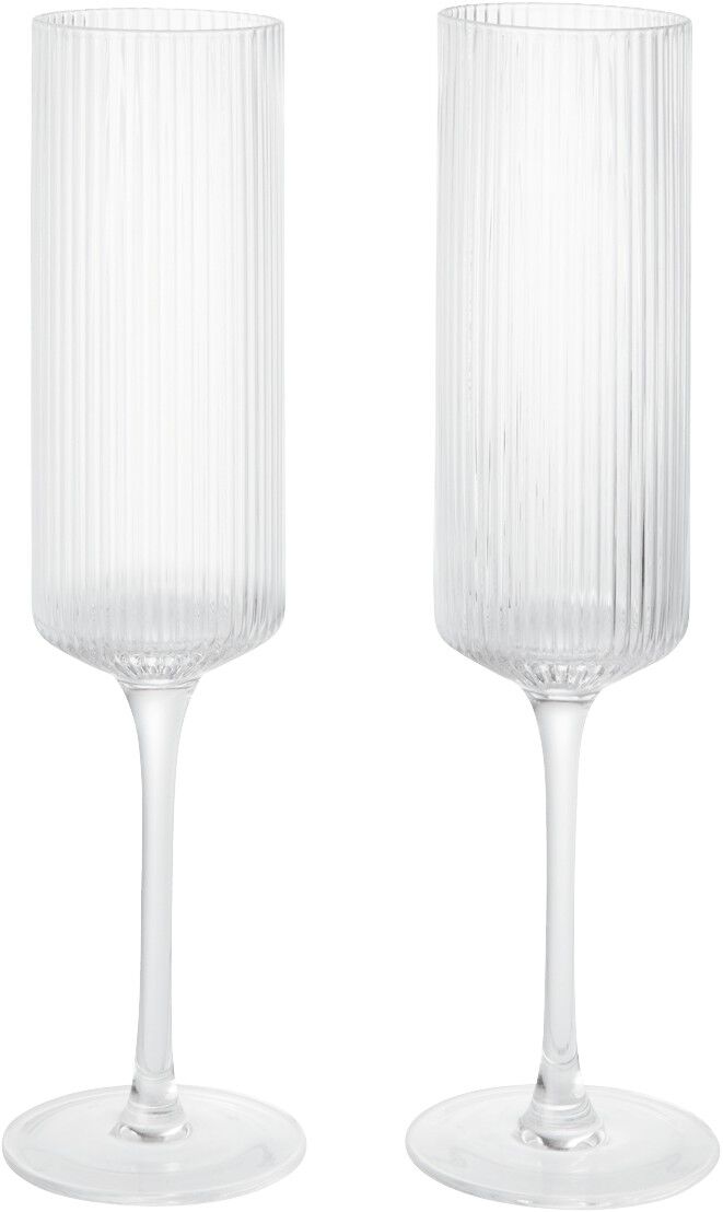 Ripple Champagne Flutes - Set of 2 - Clear