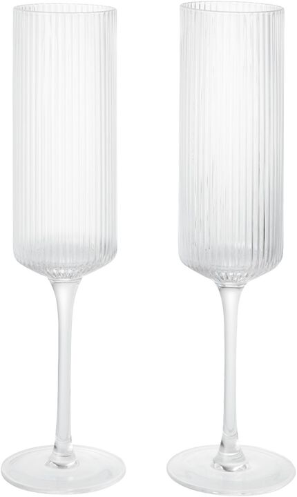 Ripple Champagne Flutes - Set of 2 - Clear