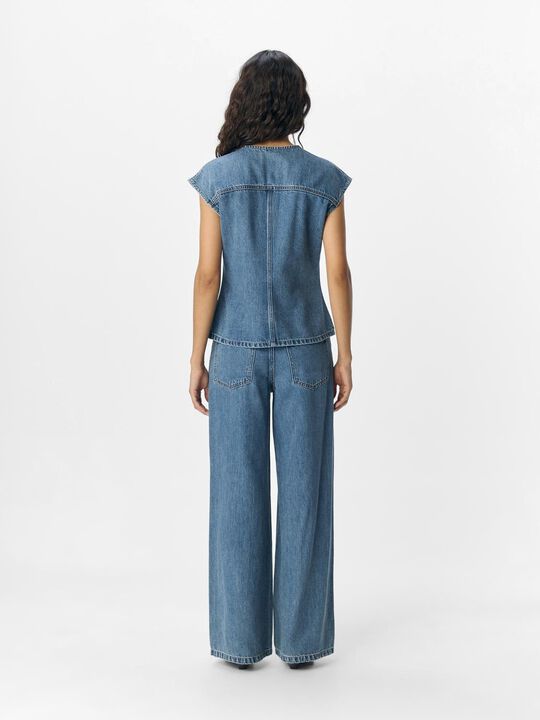 OBJDIVONA DENIM S/L WAISTCOAT 140