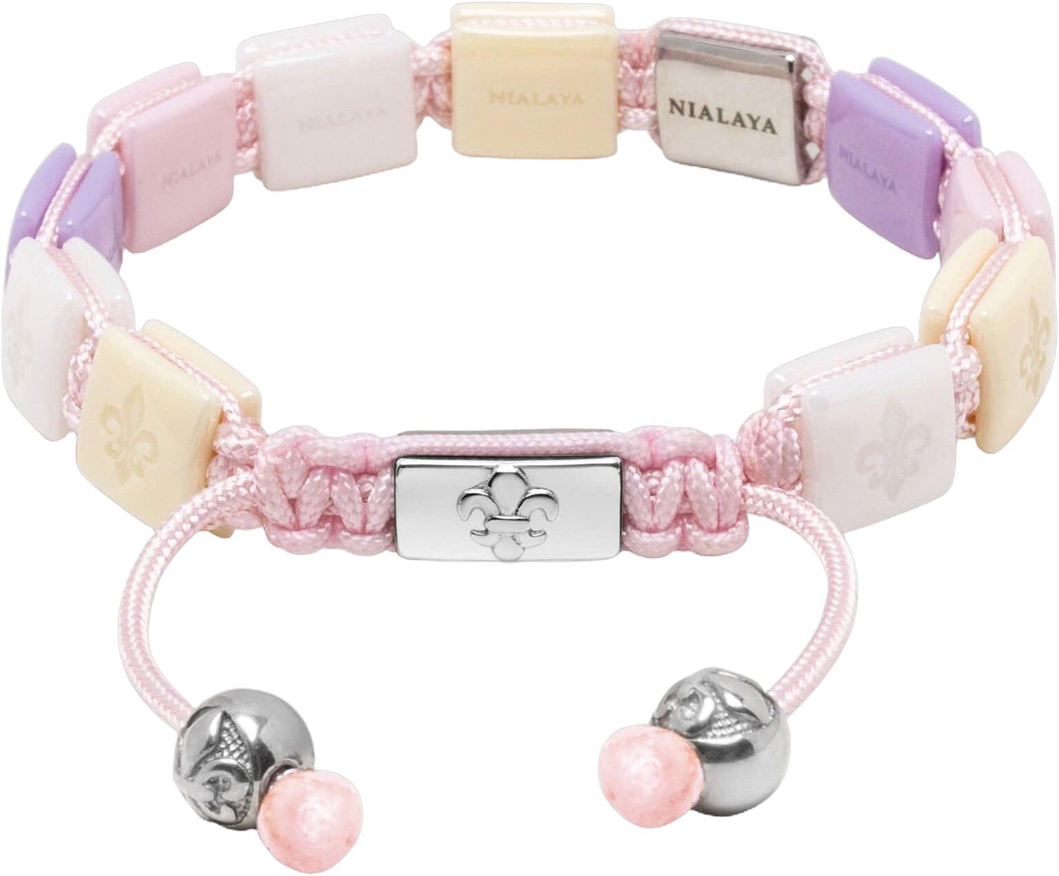 Women's Cream, White, Lavender & Soft Pink Ceramic Flatbead