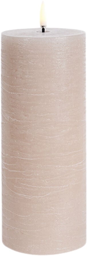 LED pillar candle, Beige, Rustic