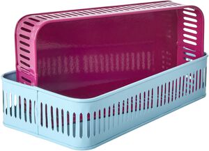 Metal Squared Tray in Assorted Colors - Set of 2