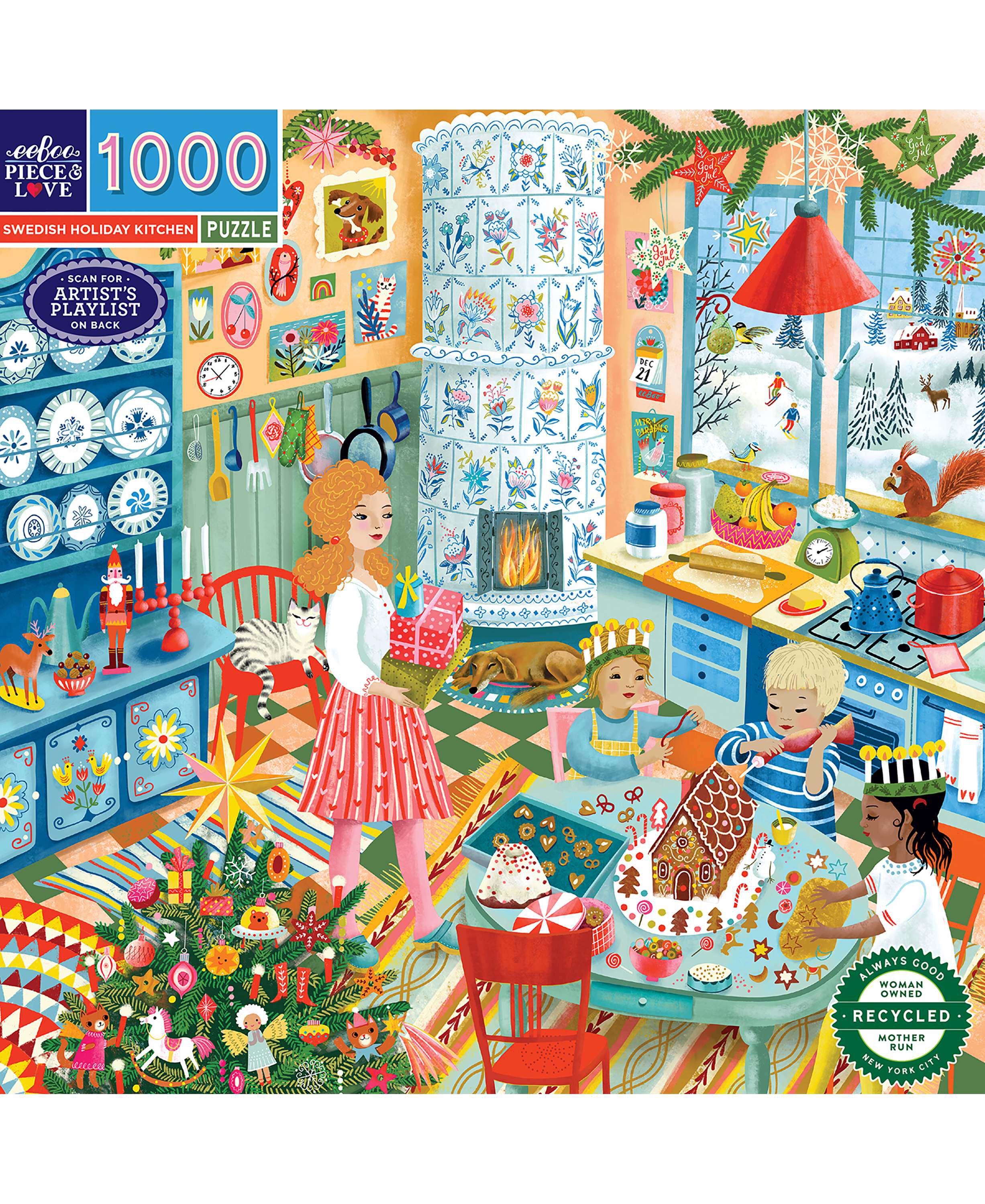 eeBoo - Puslespil 1000 brk - Swedish Holiday Kitchen