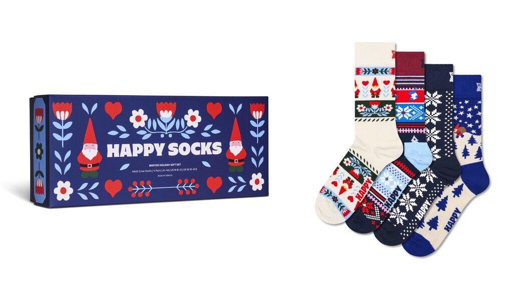 4-Pack Winter Holiday Socks Gift Set