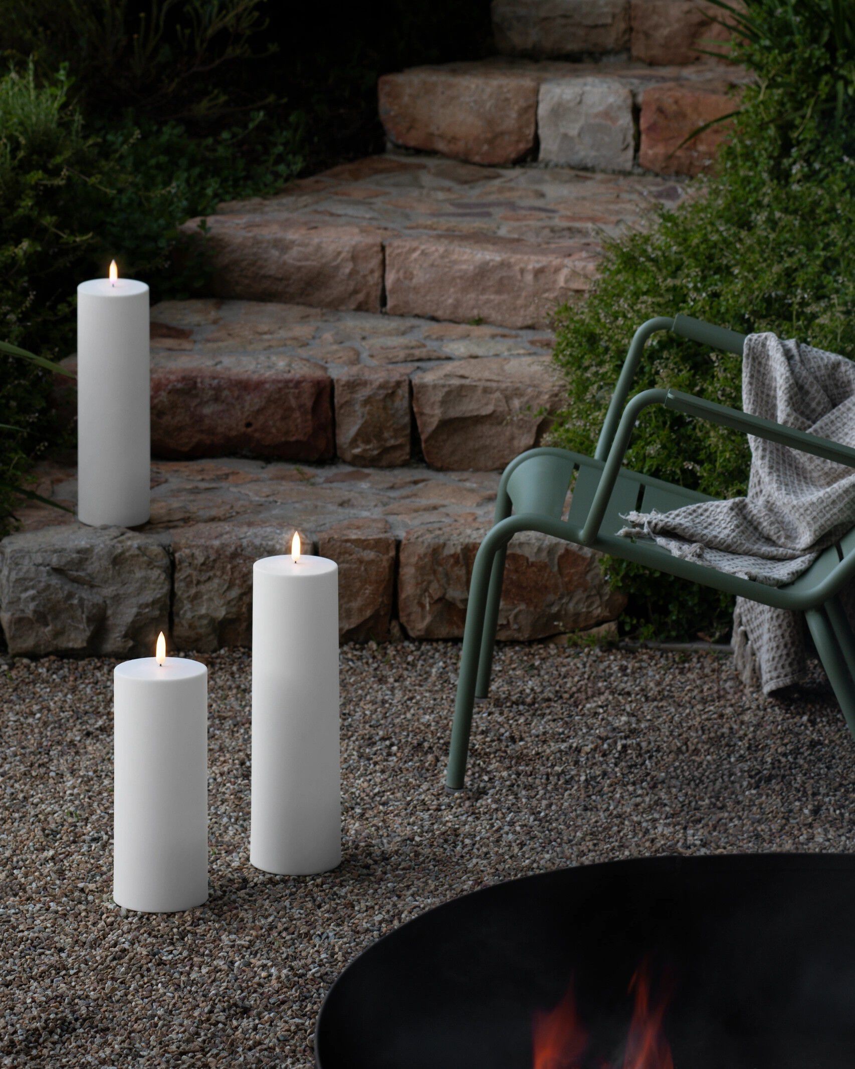 Outdoor LED maxi pillar, White, 12 x 30 cm