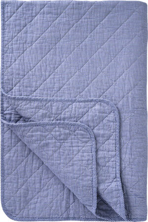 Quilt hvide og mørkeblå mælkedrengestriber