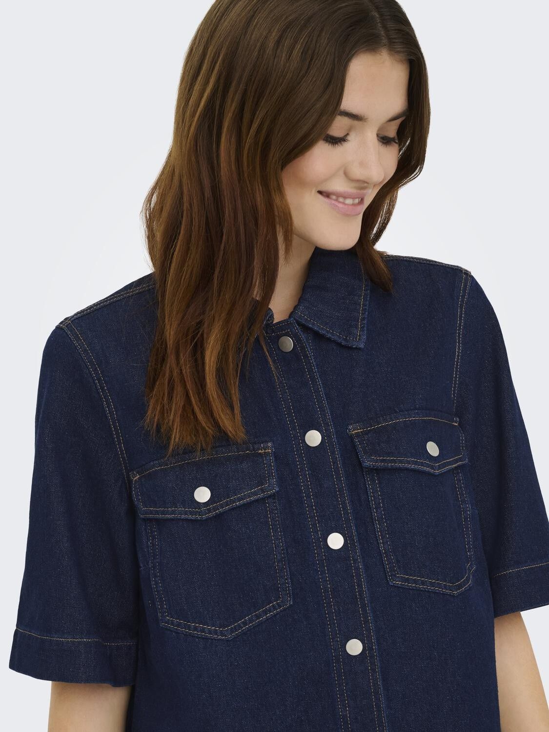 Onlbelle S/S Button Dress Dnm Gua Noos