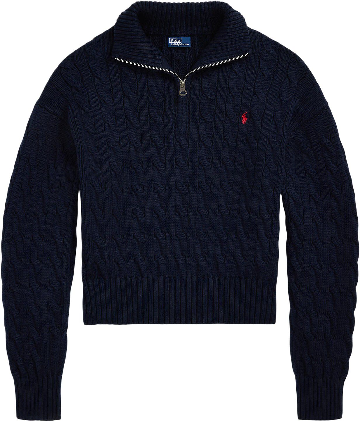 Cable-Knit Cotton Quarter-Zip Sweater
